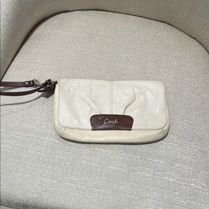 Coach Cream Wristlet Clutch